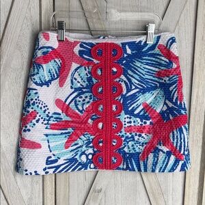 Lilly Pulitzer Tate Skirt She She Shells Print 0